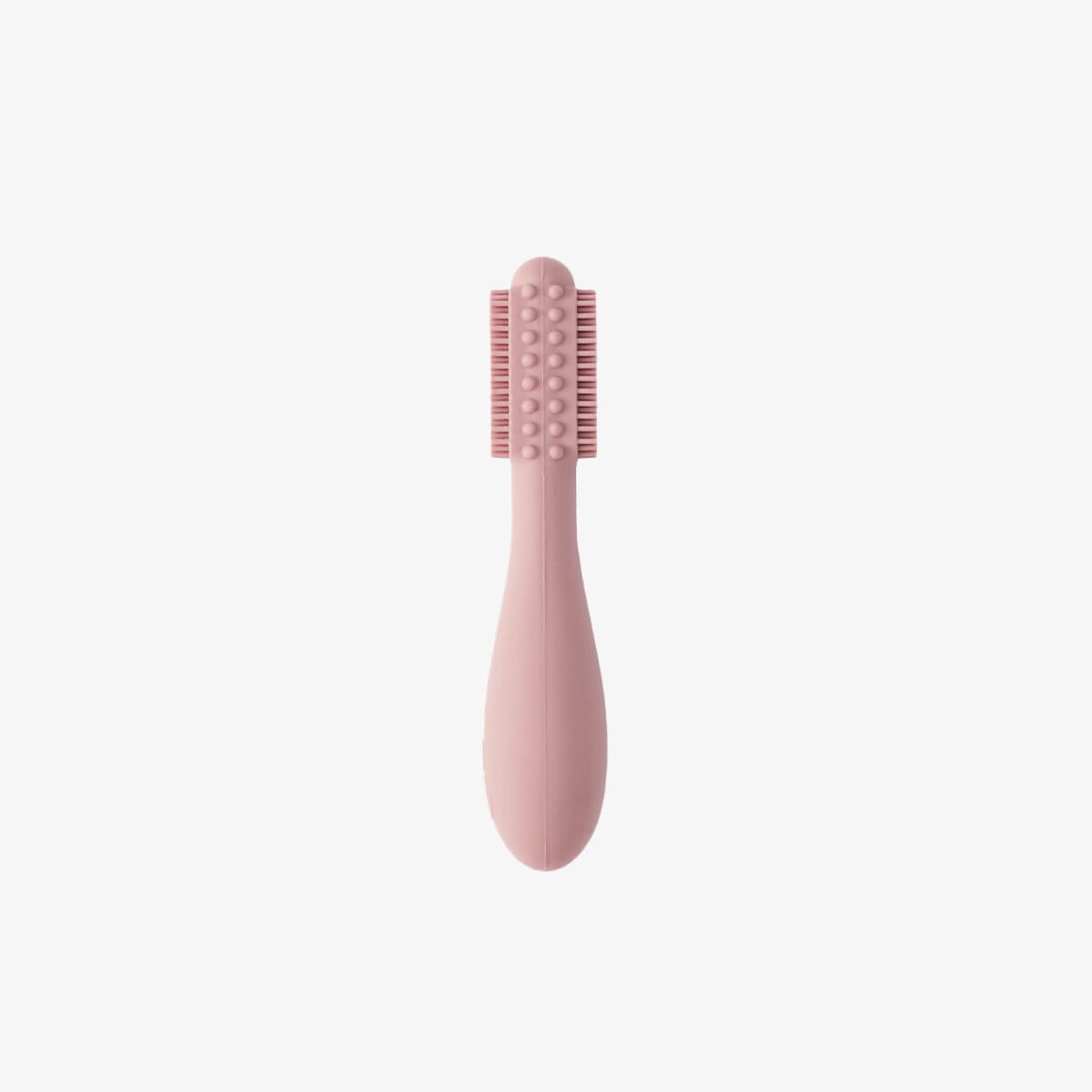 The back of the Blush ezpz Baby-Led Toothbrush.