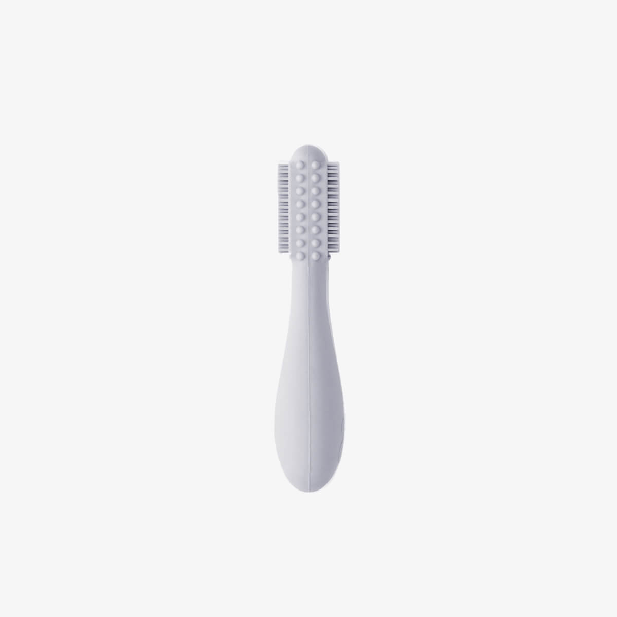 The back of the Pewter ezpz Baby-Led Toothbrush.