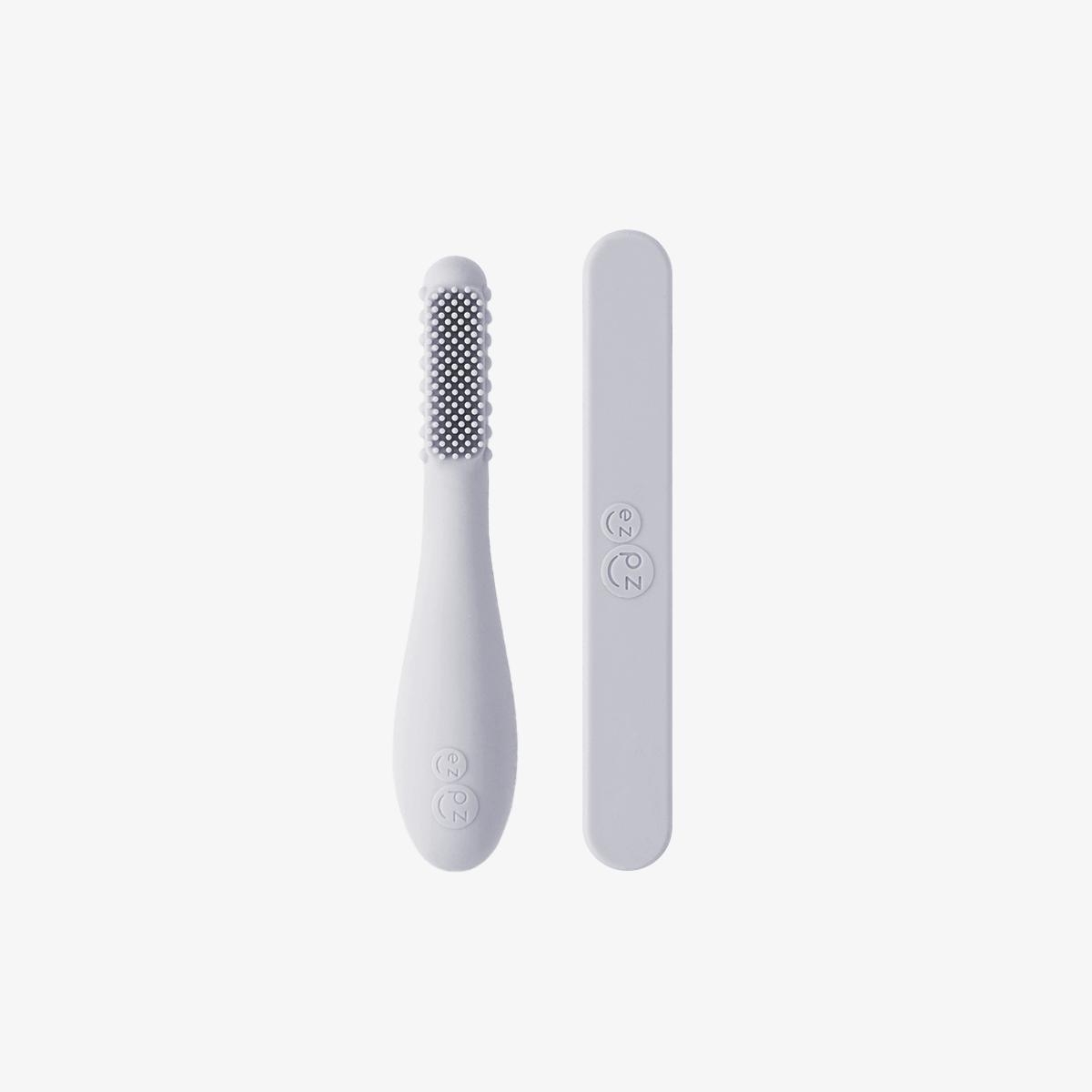 The Pewter ezpz Baby-Led Toothbrush and Tongue Depressor Packs.
