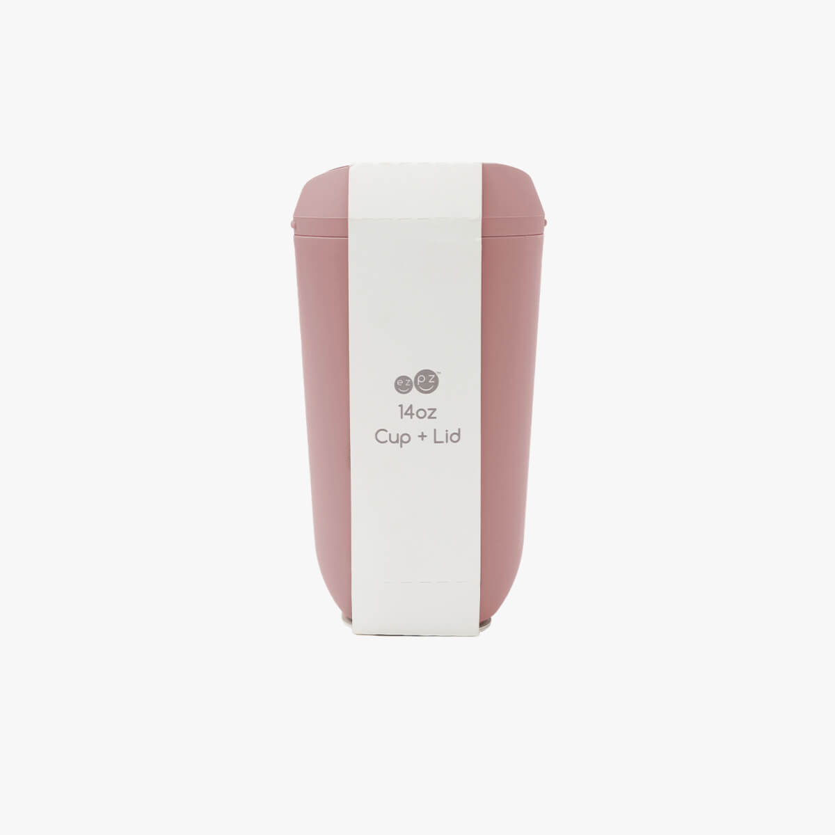 The ezpz Basics Blush 14 oz Cup + Lid in its product package.