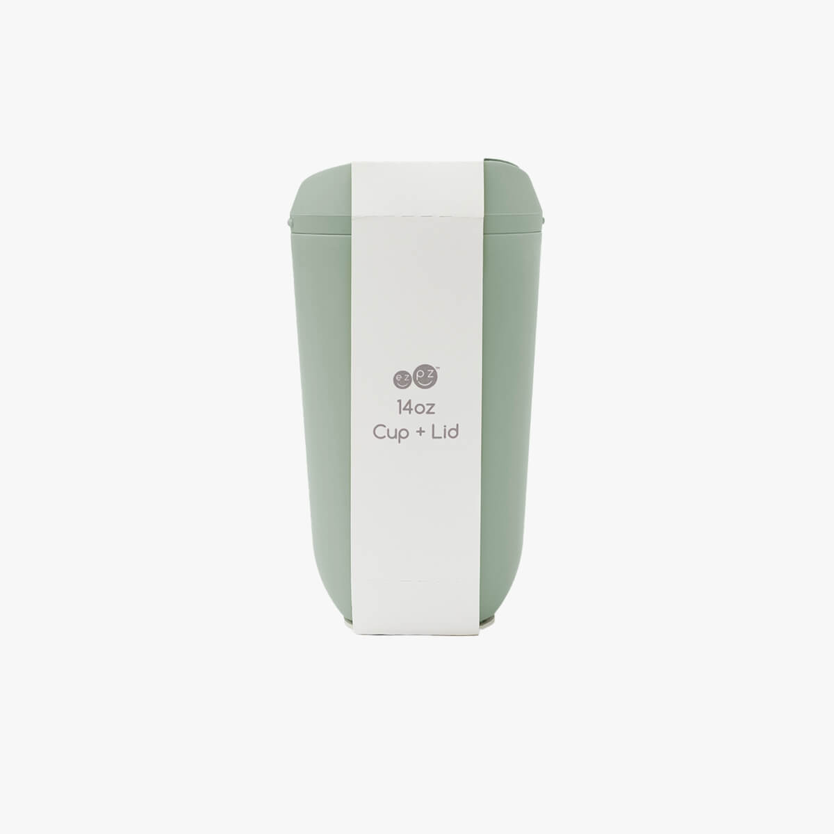 The Sage 14 oz Cup + Lid in its product package.