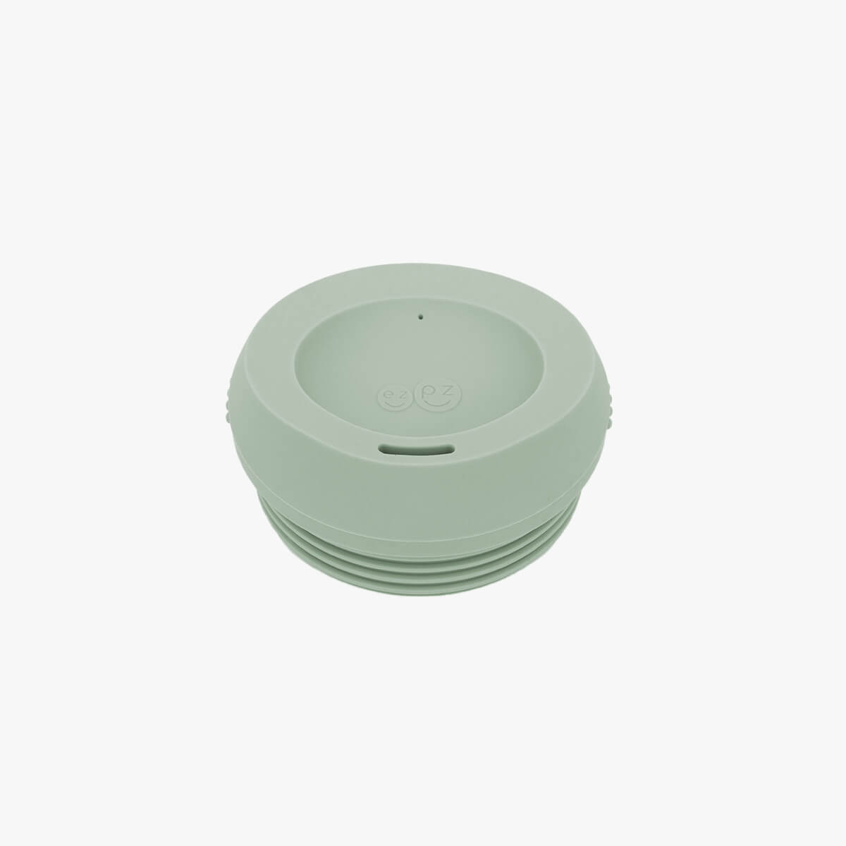 The Sage lid at an angle from the 14 oz Cup + Lid by ezpz.
