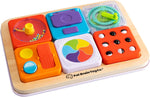 The PlayTab Modular Wooden Activity Board with 6 PlayTab Tiles.