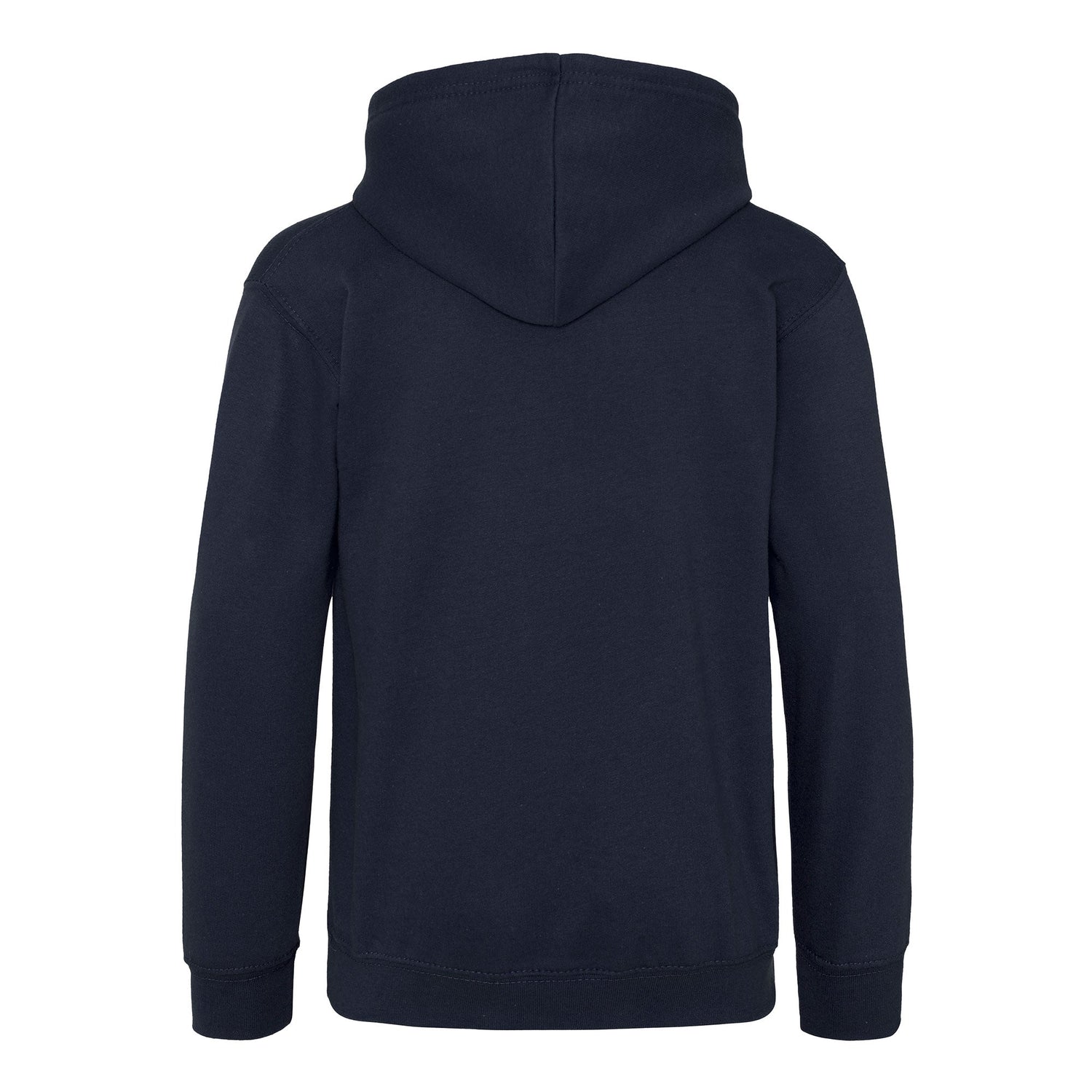 The back of the Navy Youth Fidget Hoodie.