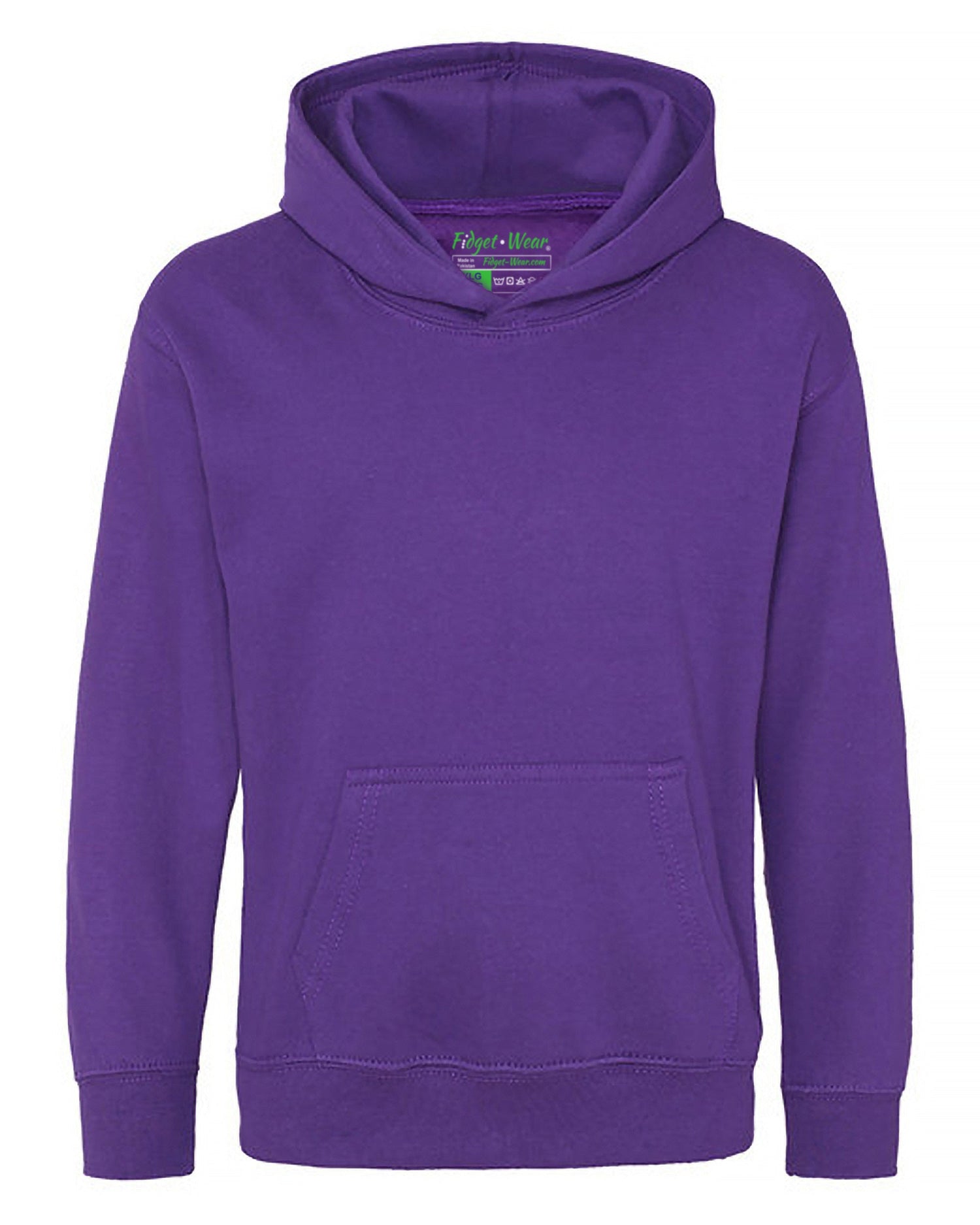 The front of the Pleasant Purple Youth Fidget Hoodie.