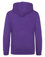 The back of the Pleasant Purple Youth Fidget Hoodie.