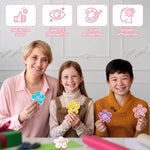 An infographic presenting the benefits of the Flower Glitter Fidget Spinners.