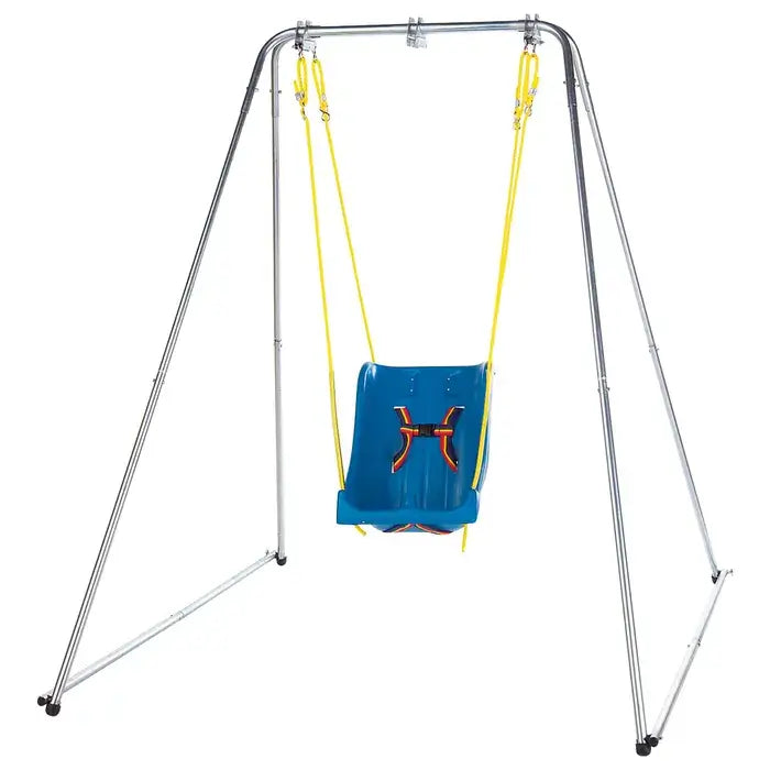 The FlagHouse Portable Swing Frame from School Specialty.