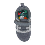 The aerial profile of the Kids Dino Flat Socks in a toddler shoe.