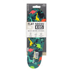 The Dinosaur Kids Flat Socks in their product packaging.