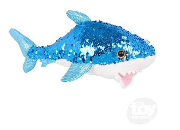 This Flip Sequin Great White Shark is entirely blue.