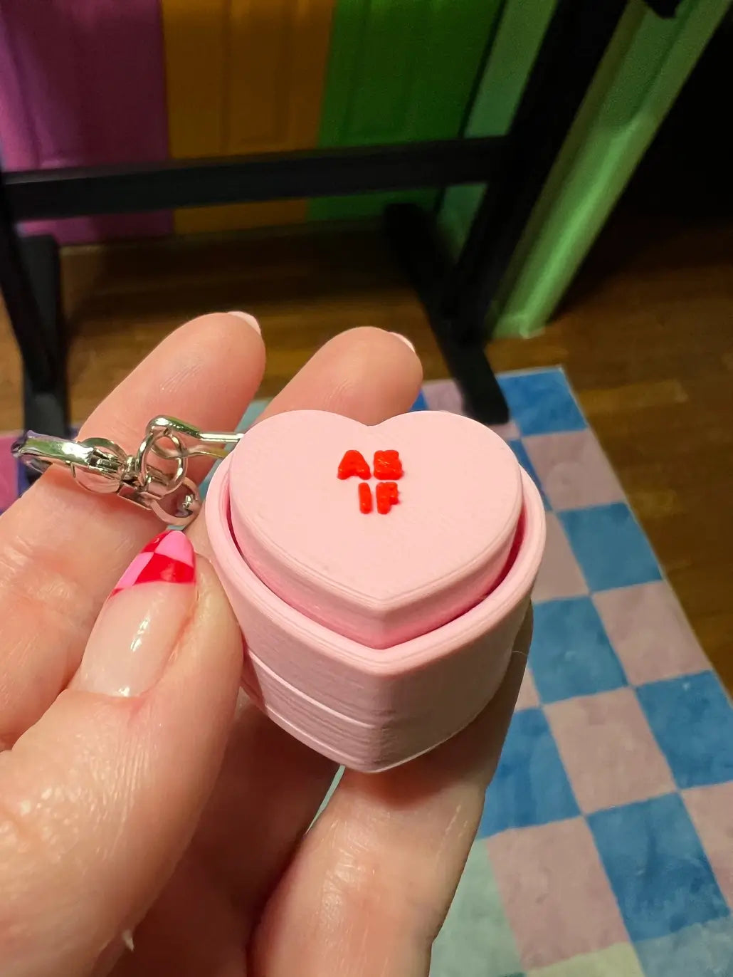The As If Conversation Heart Fidget Clicker Keychain.