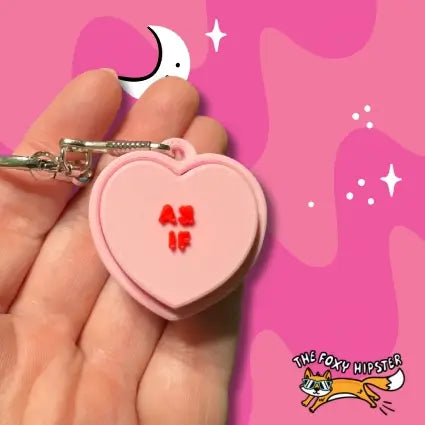 The As If Conversation Heart Fidget Clicker Keychain.