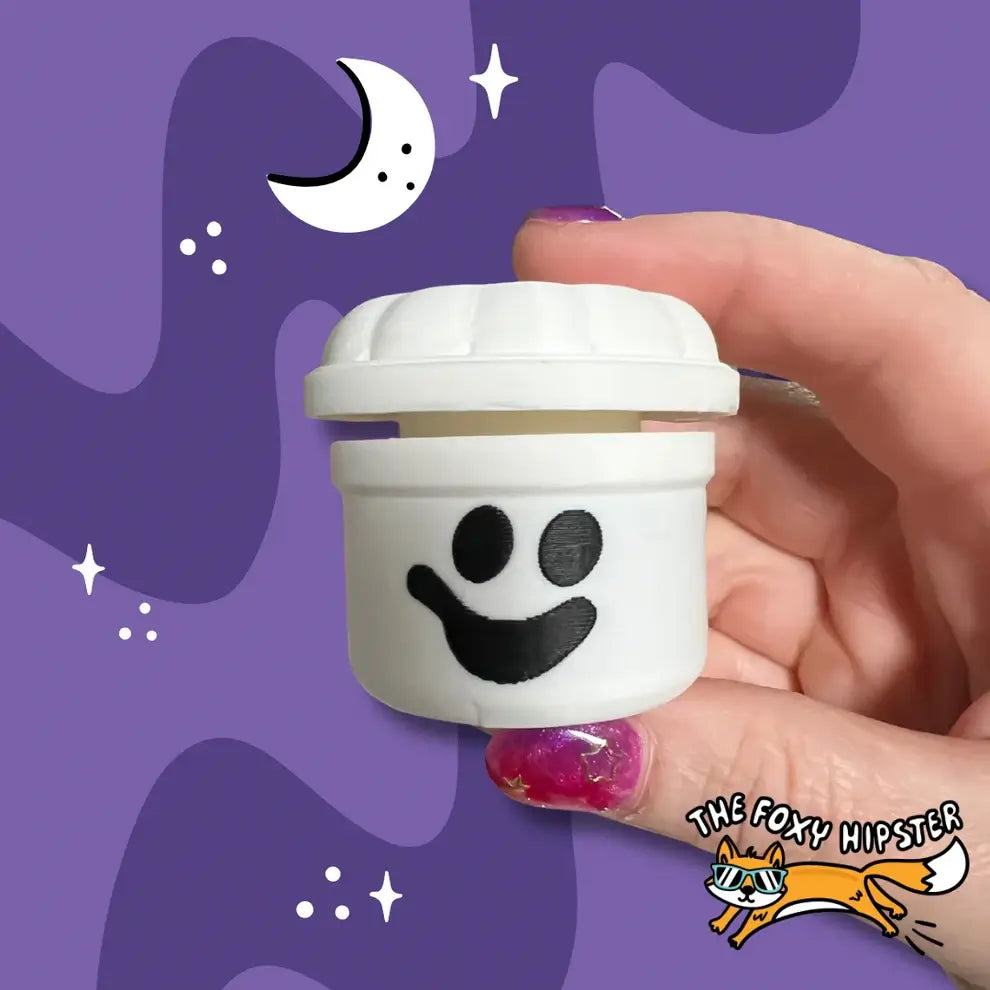 Boo Bucket Ghost Fidget Clicker Keychain.