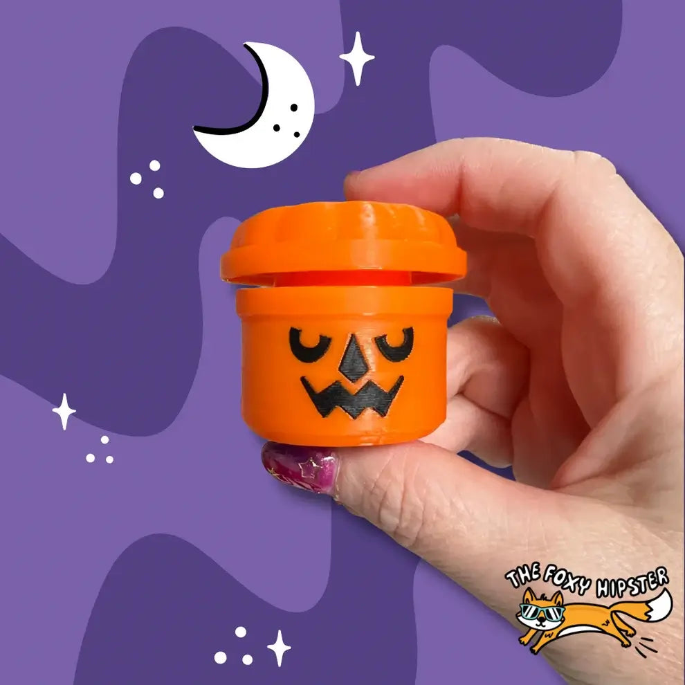 Boo Bucket Jack O' Lantern Fidget Clicker Keychain.
