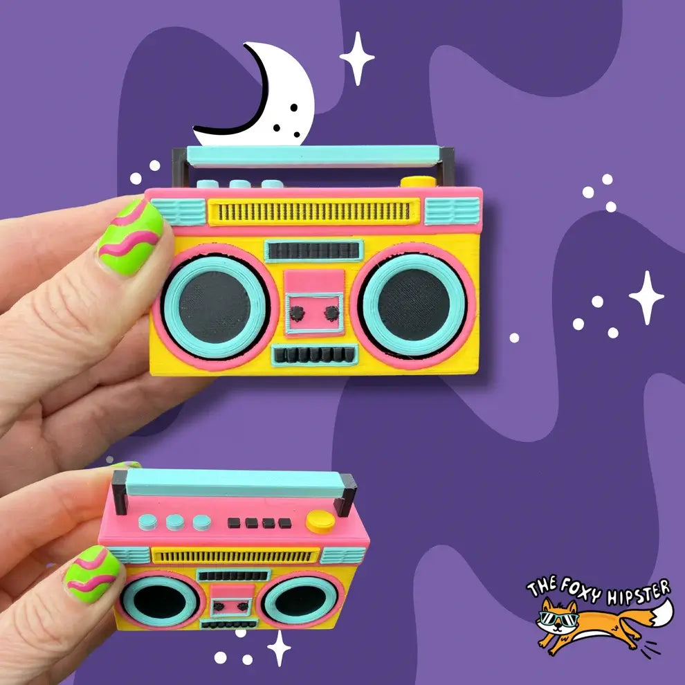 Boombox Fidget Clicker Keychain.