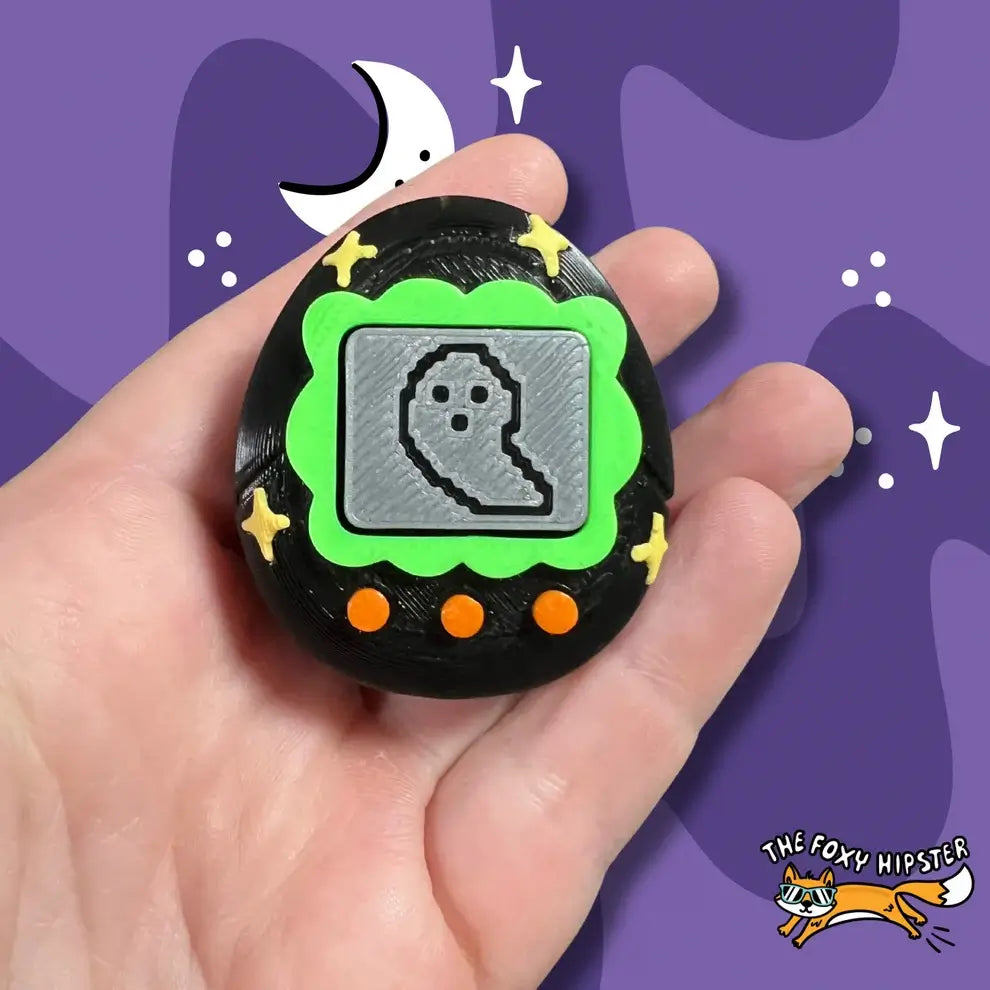 Spooky Digital Pet Fidget Clicker Keychain .