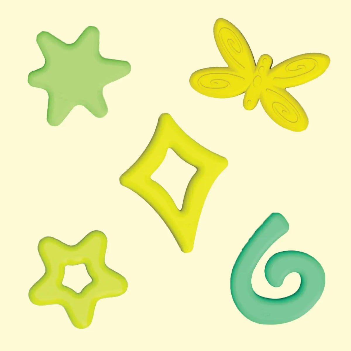 The green silicone Fun Filler pieces.