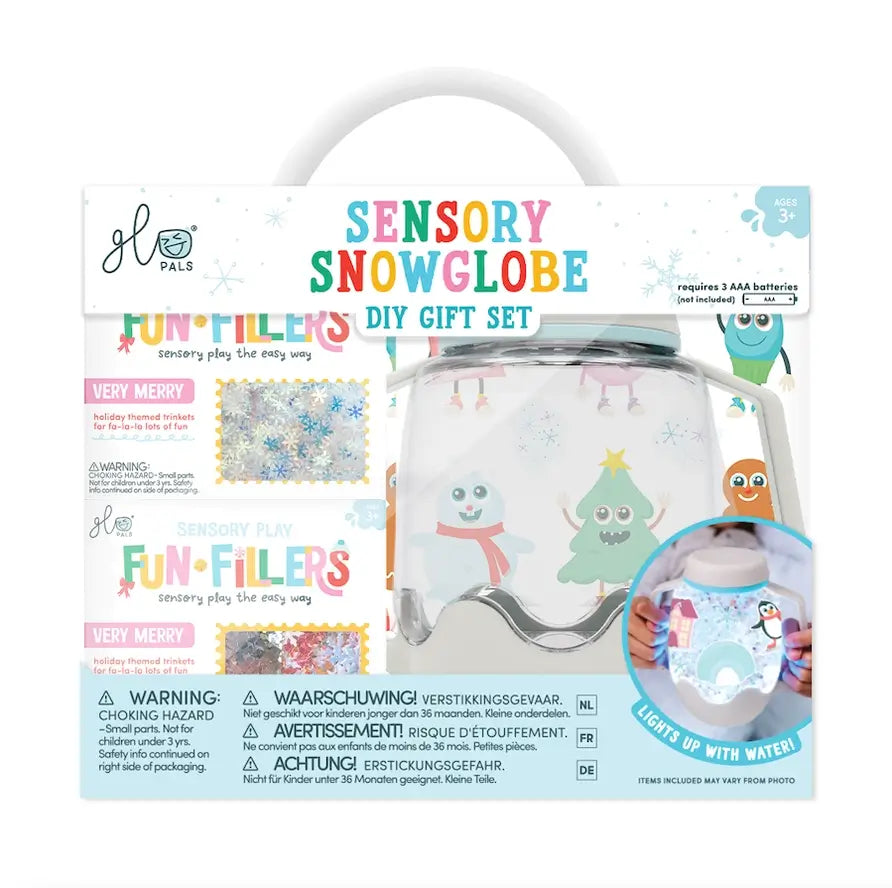 The product package for the Glo Pals Sensory Snowglove DIY Gift Set.