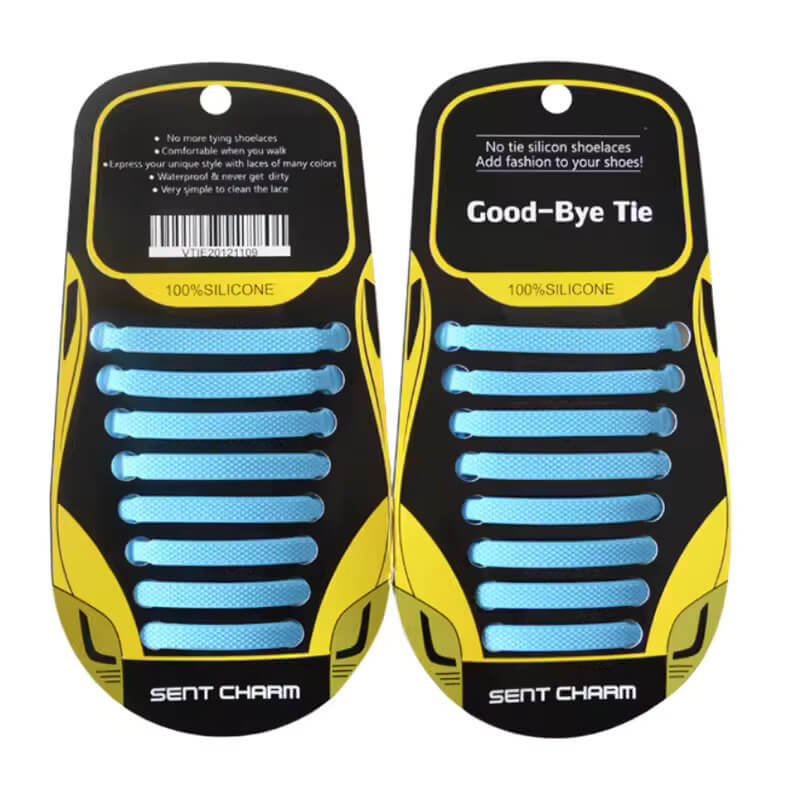The Sky Blue Good-Bye Tie Silicone Shoelaces.