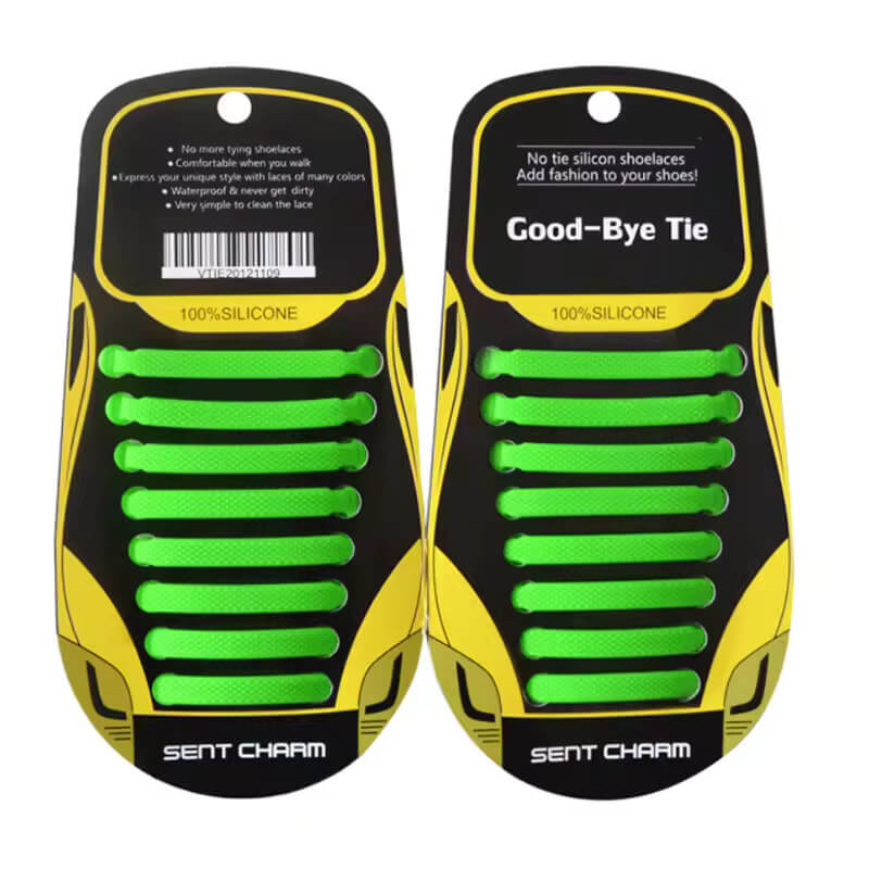 The Green Good-bye Tie Silicone Shoe Laces.