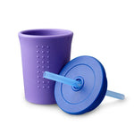 The purple GoSili 12 oz Silicone Straw Kids Cup.