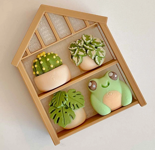 The Greenhouse Plant Shelf Clicker Fidget Keychain 2x2.