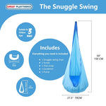 An infographic with the dimensions of the Sensory Pod Swing.