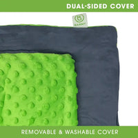 The green Weighted Lap Pad (5 lbs).