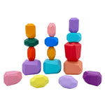 The 16-Piece Wooden Balancing Stones Stacking Blocks – Pastel Colors.