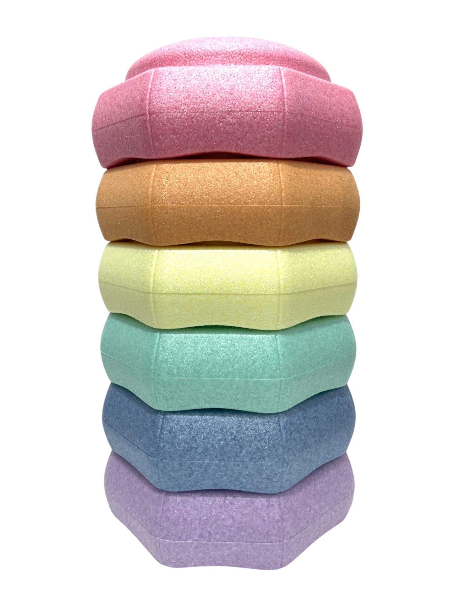 A stack of Rainbow Pastel Stepping Stones.