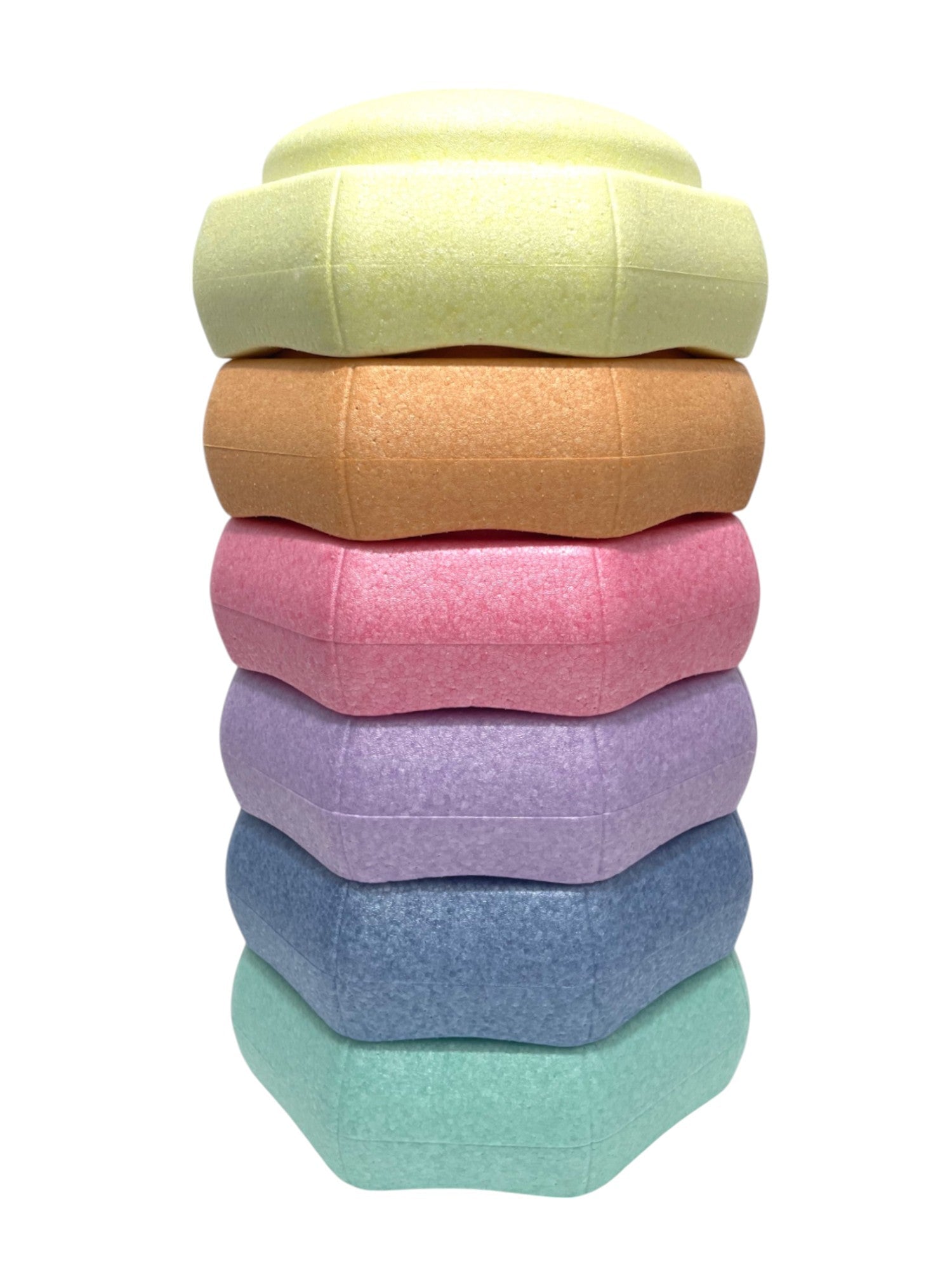 A stack of Rainbow Pastel Stepping Stones, including the Steel Blue.