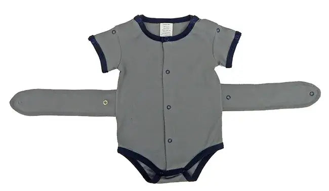 Grey Kozie Medical and G-Tube One-piece Bodysuit - The Charlie.