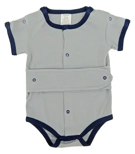 Grey Kozie Medical and G-Tube One-piece Bodysuit - The Charlie.