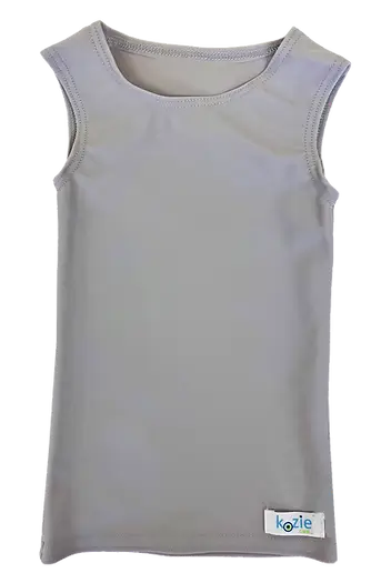 The light grey Simply Sleeveless Sensory Compression Shirt.