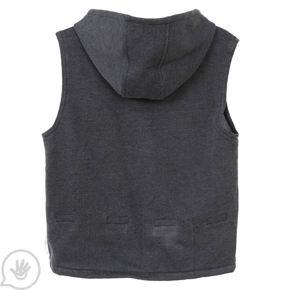 Grey Weighted Fleece Hoodie Vest.