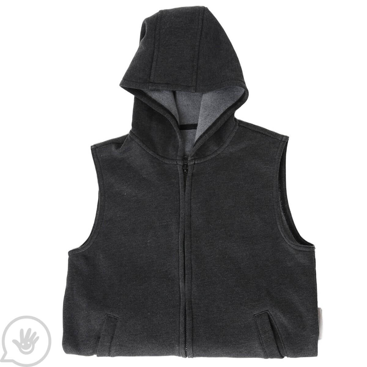 Grey Weighted Fleece Hoodie Vest.