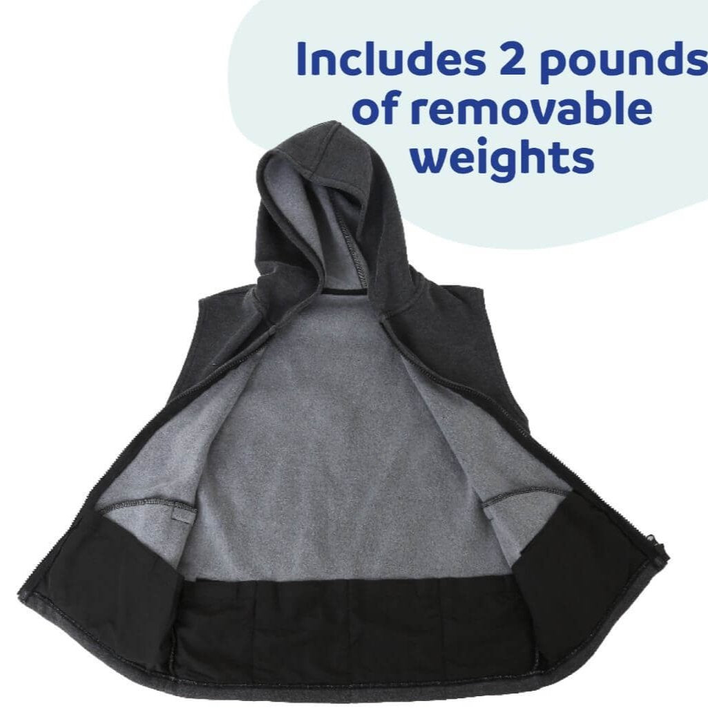 Grey Weighted Fleece Hoodie Vest.