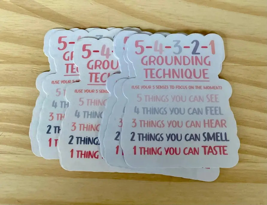 The Grounding Techniques Mental Health Sticker.