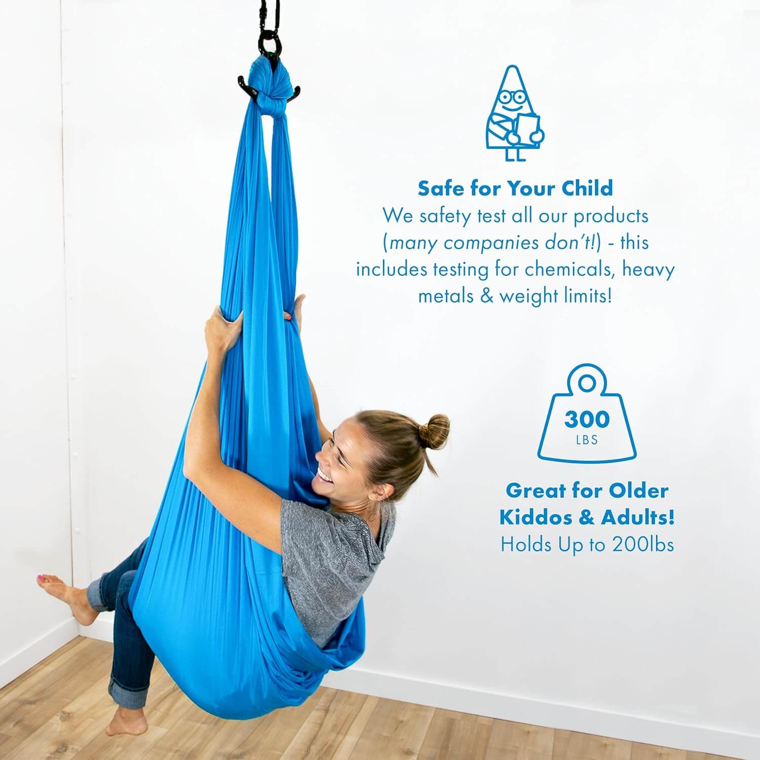 Woman swinging in Harkla Compression Swing