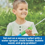 A child sprays water out of the Water Sprayer.