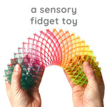 Two hands manipulate the Morf Sensory Spring into an Arch.