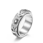 The silver Sun Moon Star ring.