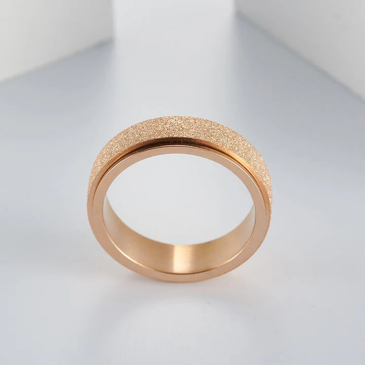 Rose Gold Chrome Spinner Fidget Ring.