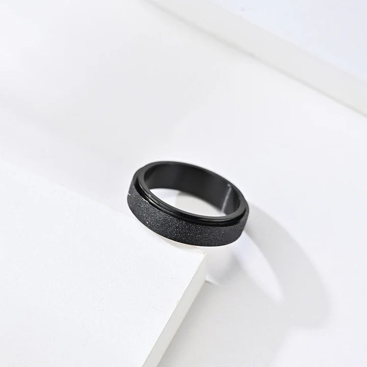 Black Chrome Spinner Fidget Ring.
