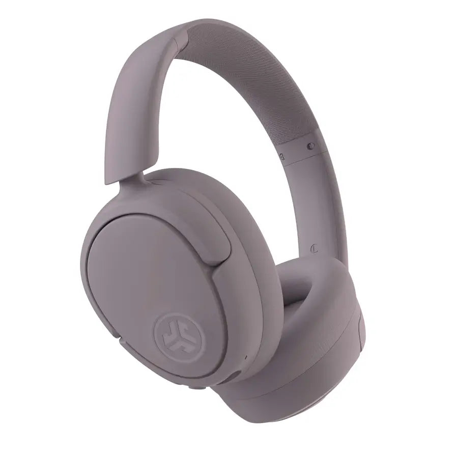 A pair of Mauve JLAB Jbuds Lux Active Noise Cancelling Headphones.