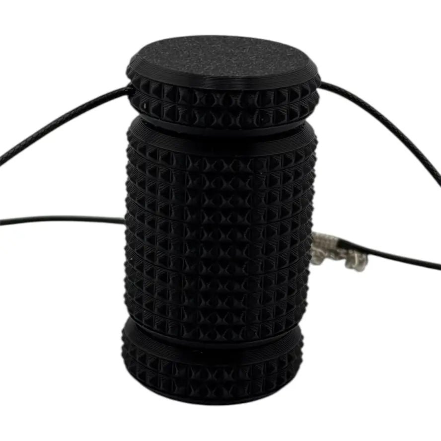 The black Prismaroll Textured Sensory Keychain Fidget.