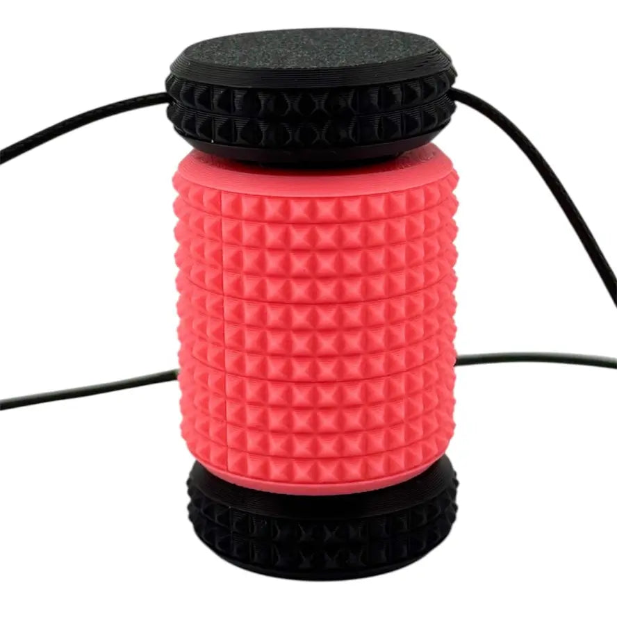 The hot pink Prismaroll Textured Sensory Keychain Fidget.