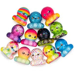 The 12 designs of the Octo-Squish Mini Squishy Toy.