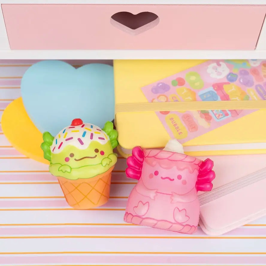 Two of the Snaxolotl Mini Squishies.